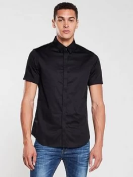 Armani Exchange Slim Short Sleeve Stretch Shirt Black Size L Men