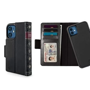 Twelve South BookBook for iPhone 12 Mini 3-in-1 Leather Wallet Case with Display Stand and Removable Magnetic Shell (black)