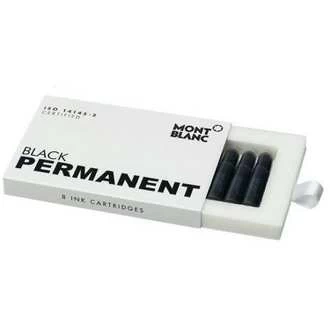 Mont Blanc - Ink Cartridges, Permanent Black, Din Iso 14145-2, 8-unit Package - Ink Cartridge - Black