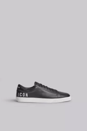 DSQUARED2 Men Sneaker Black/White Size 12 100% Calfskin
