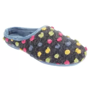 Sleepers Womens/Ladies Amy Spotted Knit Mule Slippers (6 UK) (Blue/Multi)