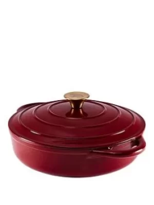 Tower Cast Iron 28cm Shallow Casserole In Red