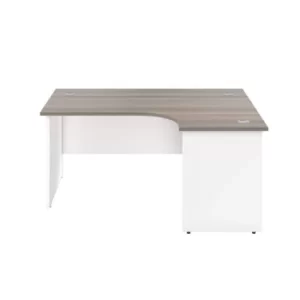1600 X 1200 Panel Right Hand Radial Desk Grey Oak-White