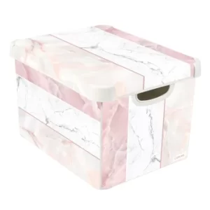 Curver Mixed Marble Plastic Deco Box Pink
