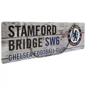 Chelsea FC Stamford Bridge Rustic Street Sign (One Size) (Grey/Black/Blue)