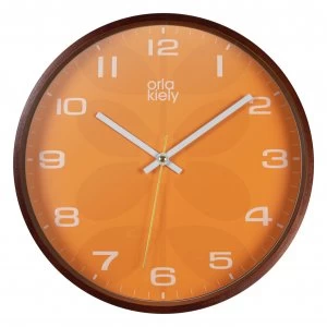 Orla Kiely Wooden Wall Clock - Orange