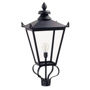 1 Light Outdoor Post Lantern Black, E27