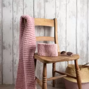 Wool Couture Beginners Garter Scarf Knit Kit Pink Pink