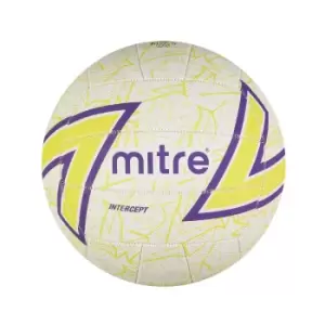 Mitre Intercept 18 Panel Netball (5, White/Lime/Purple)