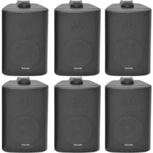 6x 70W 2 Way Black Wall Mounted Stereo Speakers 4 8Ohm Compact Background Music