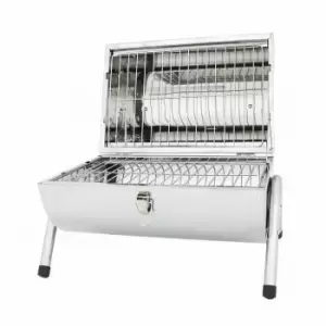 Oypla - Portable Camping Stainless Steel Barrel bbq Charcoal Barbecue Table Top