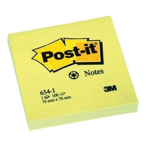 Post it 76 x 76mm Sticky Notes Recycled Canary Yellow 12 x 100 Sheets
