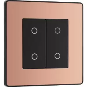 BG Evolve Polished (Black Ins) 200W Double Touch Dimmer Switch, 2-Way Secondary in Copper Steel