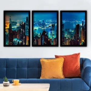 3SC08 Multicolor Decorative Framed Painting (3 Pieces)