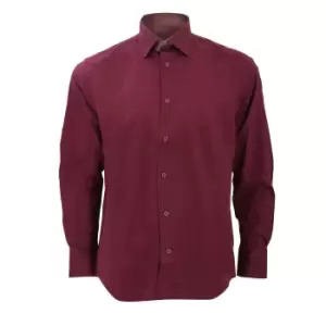 Russell Collection Mens Long Sleeve Easy Care Fitted Shirt (16) (Port)