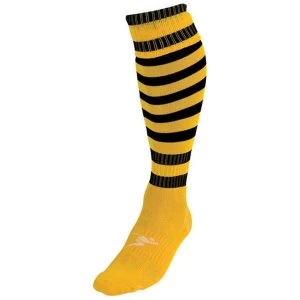 Precision Hooped Pro Football Socks Gold/Black - UK Size J12-2