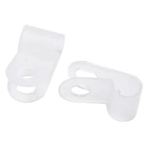 BQ White 6mm Cable Clips Pack of 20