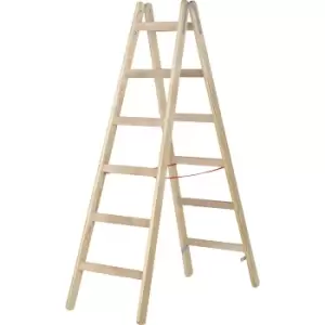 Hymer 7141012 Timber Double Sided Step Ladder 2 x 6 Tread