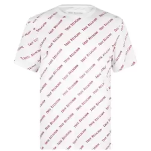 True Religion All Over Logo t Shirt - Pink