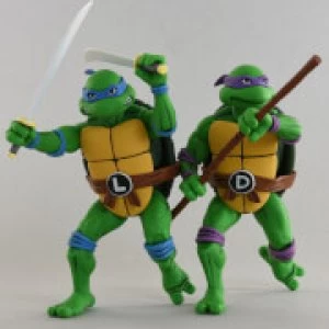 NECA Teenage Mutant Ninja Turtles Cartoon Series Leonardo and Donatello Action Figures 2 Pack