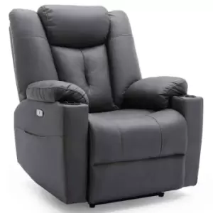 Afton Electric Fabric Recliner Chair - Charcoal