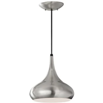 Elstead - Beso - 1 Light Dome Ceiling Pendant Brushed Steel, E27