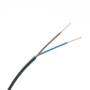 Zexum 0.5mm 2 Core PVC Flex Cable Black Flat 2192Y - 1 Meter