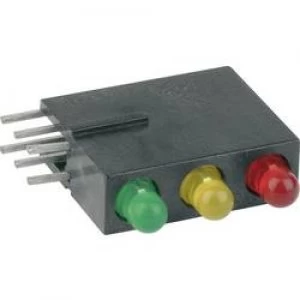 LED component 3x Red Yellow Green W x H x D 5.08 x 15.24 x 12.5 mm