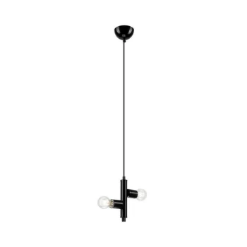Lamkur Lighting - Linda Modern Multi Arm Pendant Ceiling Light Black, 2x E27