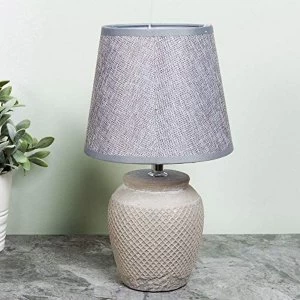 HESTIA? Ceramic Lamp with Grey Shade 15cm