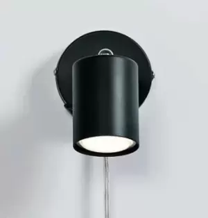 Explore Indoor Bedroom Living Dining Office Wall Light with Adjustable Lamp Head in Black (Diam) 5.5cm