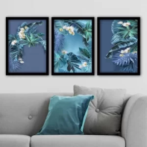 3SC93 Multicolor Decorative Framed Painting (3 Pieces)