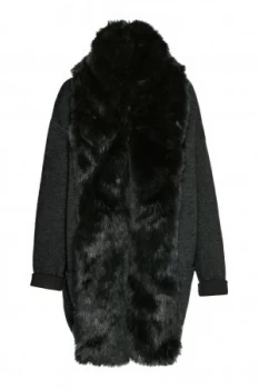 French Connection Double Sided Vhari Faux Fur Coatigan Green
