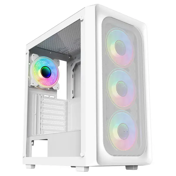 CiT Orion White ATX Gaming Case with Mesh Front and Tempered Glass Side - CIT-ORION-W