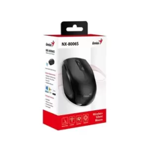 Genius NX-8006S Silent Wireless Mouse 2.4 GHz with USB Pico Receiver Adjustable DPI levels up to 1600 DPI 3 Button with Scroll Wheel Ambidextrous Desi