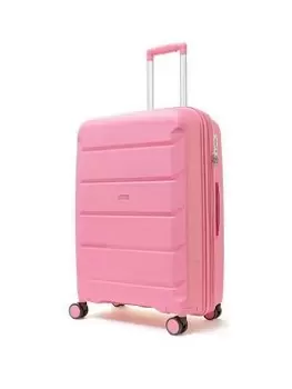 Rock Luggage Tulum 8 Wheel Hardshell Medium Suitcase - Bubblegum Pink