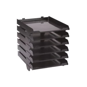 Avery Standard A4 Paperstack Self Stacking Letter Tray Black Pack of 6 x Trays