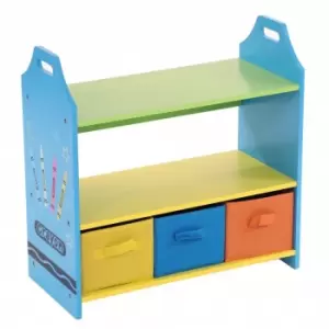 Childrens Wooden Crayon Storage Unit with 3 Drawers