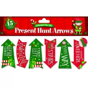 Eurowrap Present Hunt Arrow Christmas Decoration (Pack of 15) (One Size) (Red/Green)