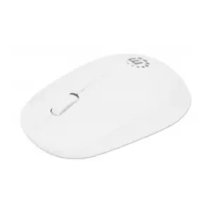 Manhattan Performance III Wireless Mouse White 1000dpi 2.4Ghz (up to 10m) USB Optical Ambidextrous Three Button with Scroll Wheel USB nano receiver AA