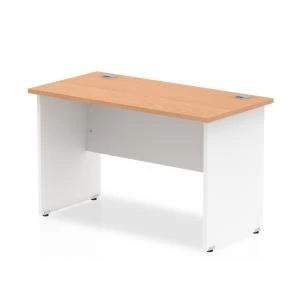 Trexus Desk Rectangle Panel End 1200x600mm Oak Top White Panels Ref