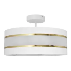 Helen Cylindrical Ceiling Light White, Gold 40cm