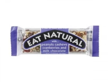 Eat Natural Peanut & Cranberry Choc Coated Bar - 45g x 12