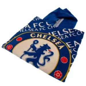Chelsea FC Childrens/Kids Towelling Hooded Poncho (One Size) (Royal Blue/White)