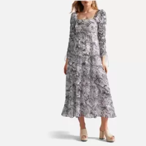 Ted Baker Adlinah Floral Print Chiffon Dress - UK 10