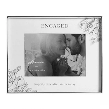7" x 5" - Amore By Juliana Floral Frame - Engaged Happily