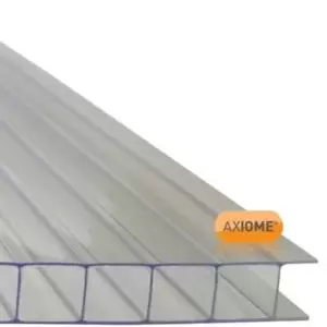 Axiome Clear Polycarbonate Multiwall Roofing Sheet (L)2M (W)1050mm (T)10mm