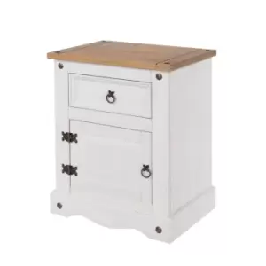 Core Products Corona White 1 Door, 1 Drawer Bedside Cabinet