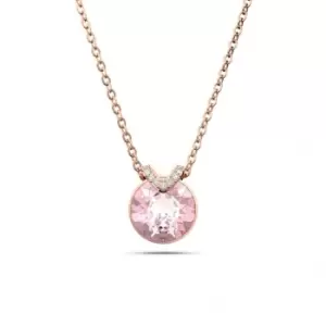 Bella Rose Gold-Tone Plated Round Cut Pink Pendant 5662088
