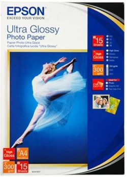 Epson A4 Ultra Glossy Photo Paper 15 Sheets 300gsm